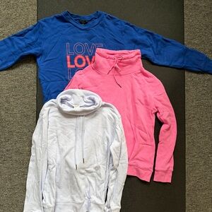 Lot Of 3 J.Crew Sweatshirt Sweater Women’s XS Pink Blue